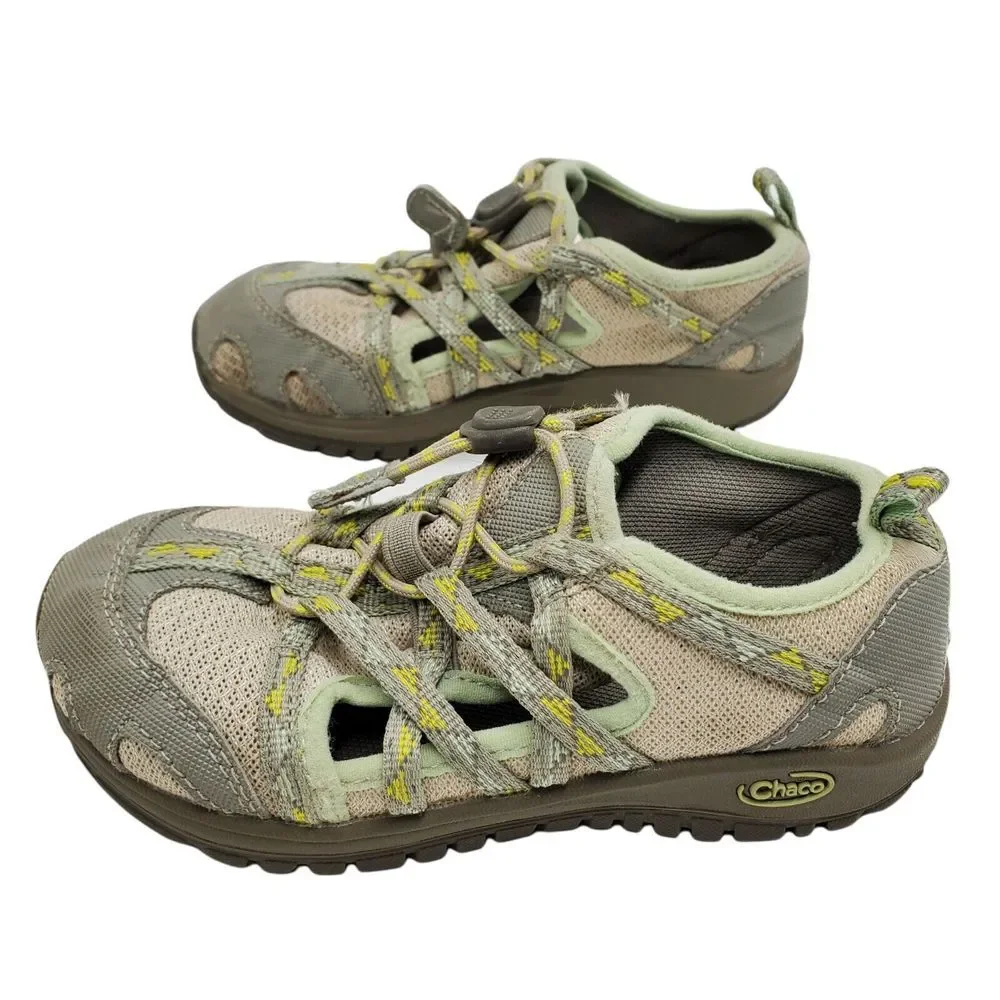 Chaco‎ Shoes Outcross Kids Youth Size 11 J180236 Water Outdoor Taupe Green